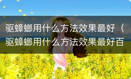 驱蟑螂用什么方法效果最好（驱蟑螂用什么方法效果最好百度百科）