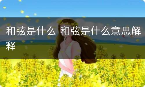 和弦是什么 和弦是什么意思解释