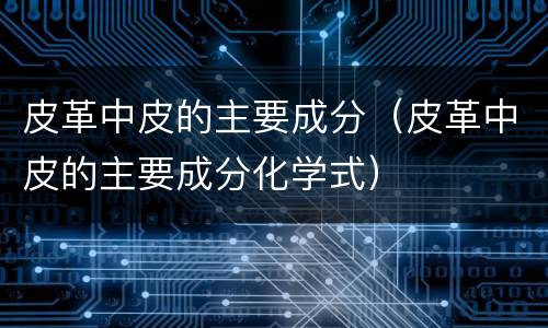 皮革中皮的主要成分（皮革中皮的主要成分化学式）