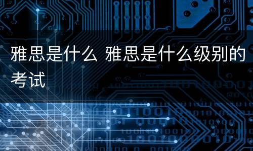 雅思是什么 雅思是什么级别的考试