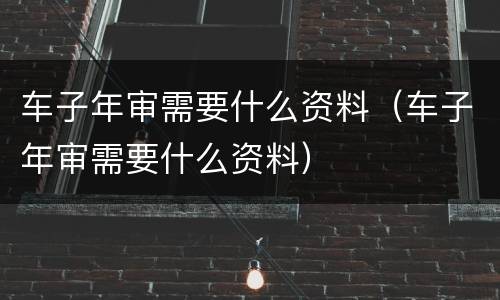车子年审需要什么资料（车子年审需要什么资料）