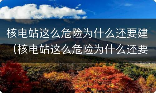 核电站这么危险为什么还要建（核电站这么危险为什么还要建造）