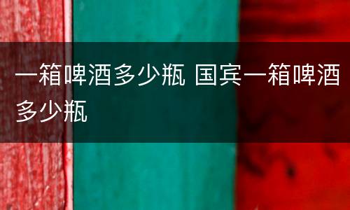 一箱啤酒多少瓶 国宾一箱啤酒多少瓶