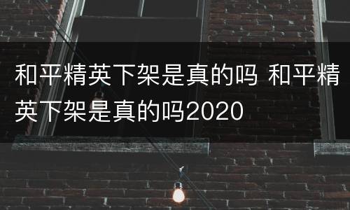 和平精英下架是真的吗 和平精英下架是真的吗2020
