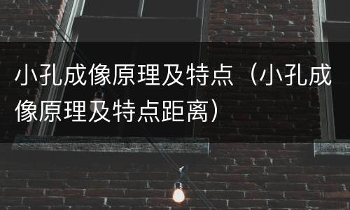 小孔成像原理及特点（小孔成像原理及特点距离）