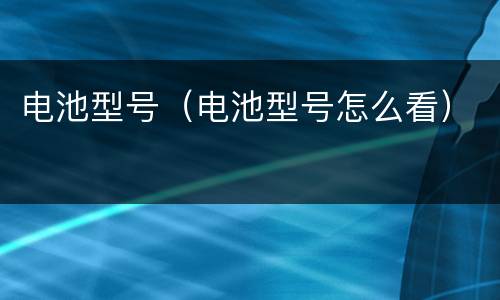 电池型号（电池型号怎么看）