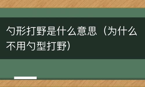 勺形打野是什么意思（为什么不用勺型打野）
