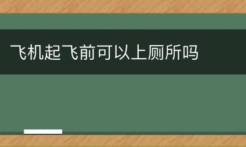 飞机起飞前可以上厕所吗