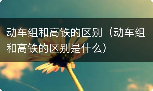 动车组和高铁的区别（动车组和高铁的区别是什么）