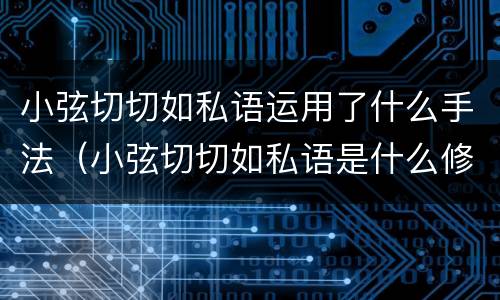 小弦切切如私语运用了什么手法（小弦切切如私语是什么修辞）