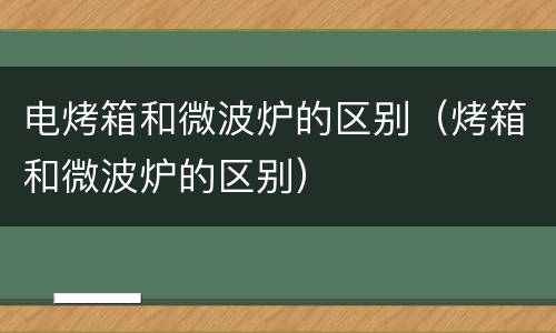 电烤箱和微波炉的区别（烤箱和微波炉的区别）