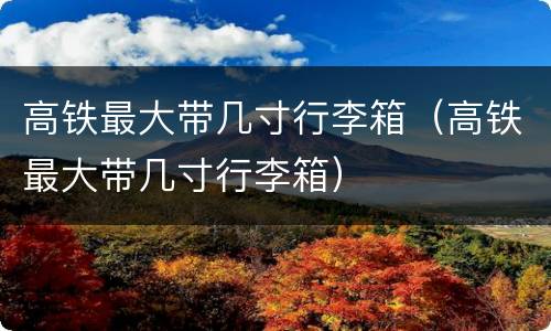 高铁最大带几寸行李箱（高铁最大带几寸行李箱）