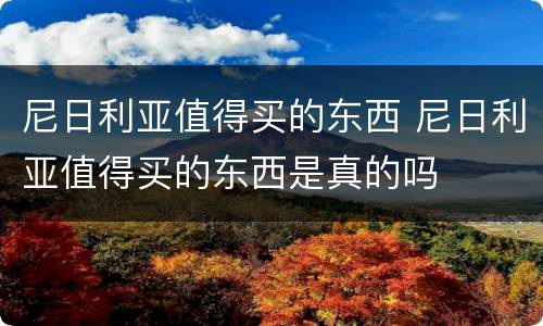 尼日利亚值得买的东西 尼日利亚值得买的东西是真的吗