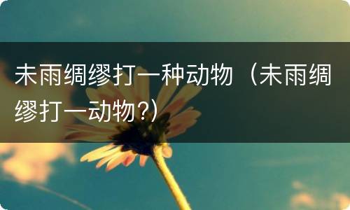 未雨绸缪打一种动物（未雨绸缪打一动物?）