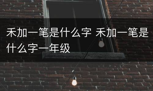 禾加一笔是什么字 禾加一笔是什么字一年级