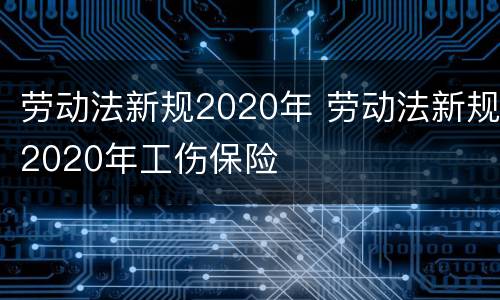 劳动法新规2020年 劳动法新规2020年工伤保险