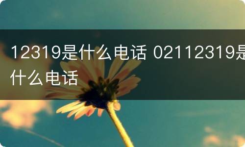 12319是什么电话 02112319是什么电话