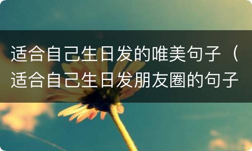 适合自己生日发的唯美句子（适合自己生日发朋友圈的句子）