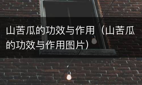 山苦瓜的功效与作用（山苦瓜的功效与作用图片）