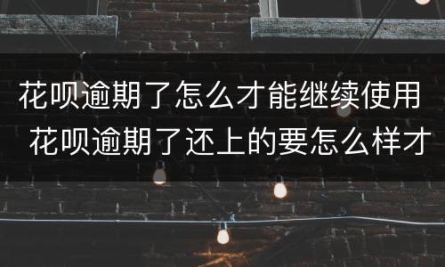 花呗逾期了怎么才能继续使用 花呗逾期了还上的要怎么样才可以继续使用