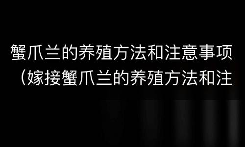 蟹爪兰的养殖方法和注意事项（嫁接蟹爪兰的养殖方法和注意事项）