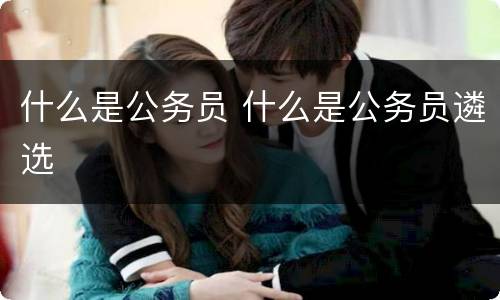 什么是公务员 什么是公务员遴选