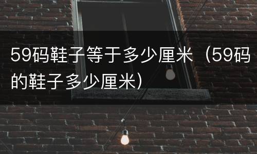 59码鞋子等于多少厘米（59码的鞋子多少厘米）