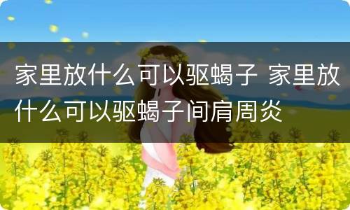 家里放什么可以驱蝎子 家里放什么可以驱蝎子间肩周炎