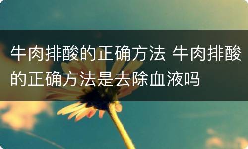 牛肉排酸的正确方法 牛肉排酸的正确方法是去除血液吗