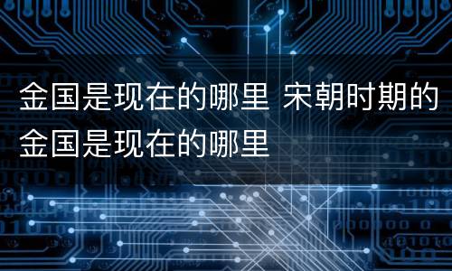金国是现在的哪里 宋朝时期的金国是现在的哪里