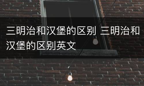 三明治和汉堡的区别 三明治和汉堡的区别英文