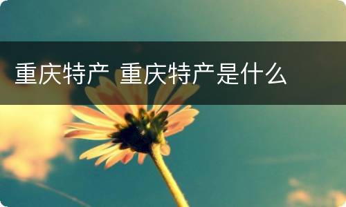 重庆特产 重庆特产是什么