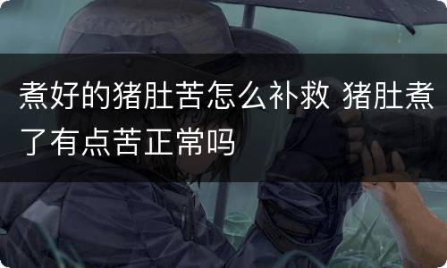 煮好的猪肚苦怎么补救 猪肚煮了有点苦正常吗