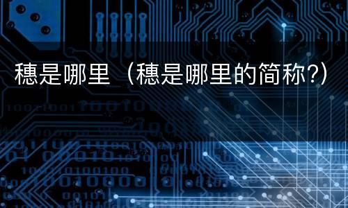 穗是哪里（穗是哪里的简称?）