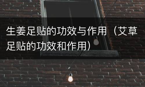 生姜足贴的功效与作用（艾草足贴的功效和作用）