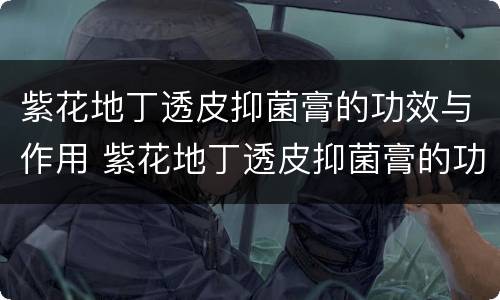 紫花地丁透皮抑菌膏的功效与作用 紫花地丁透皮抑菌膏的功效与作用的功能与主治