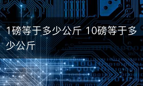 1磅等于多少公斤 10磅等于多少公斤