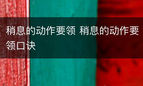 稍息的动作要领 稍息的动作要领口诀
