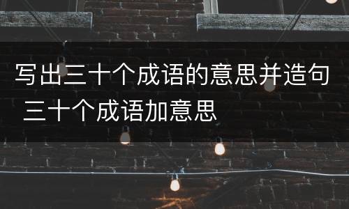写出三十个成语的意思并造句 三十个成语加意思