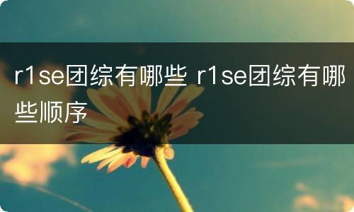 r1se团综有哪些 r1se团综有哪些顺序