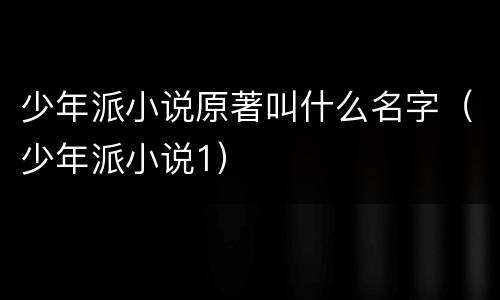 少年派小说原著叫什么名字（少年派小说1）