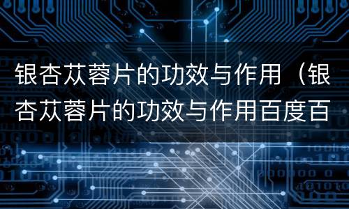 银杏苁蓉片的功效与作用（银杏苁蓉片的功效与作用百度百科）
