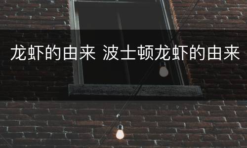 龙虾的由来 波士顿龙虾的由来
