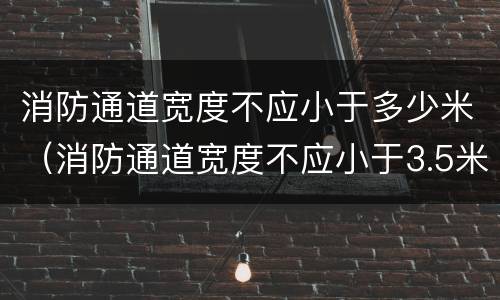 消防通道宽度不应小于多少米（消防通道宽度不应小于3.5米对不对）