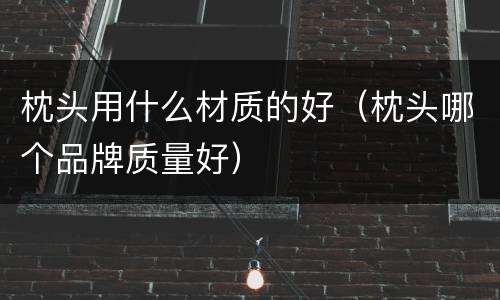 枕头用什么材质的好（枕头哪个品牌质量好）