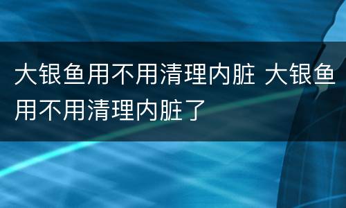大银鱼用不用清理内脏 大银鱼用不用清理内脏了