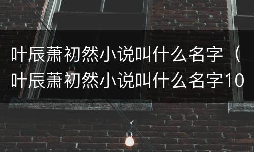叶辰萧初然小说叫什么名字（叶辰萧初然小说叫什么名字1001无标题）