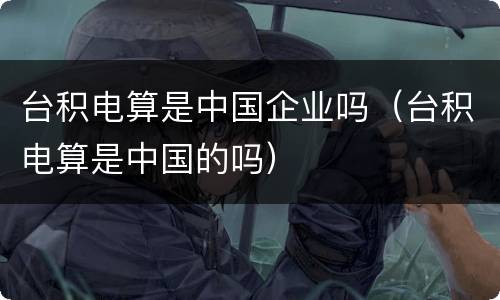 台积电算是中国企业吗（台积电算是中国的吗）