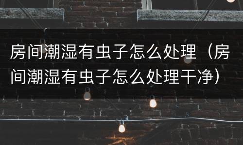 房间潮湿有虫子怎么处理（房间潮湿有虫子怎么处理干净）