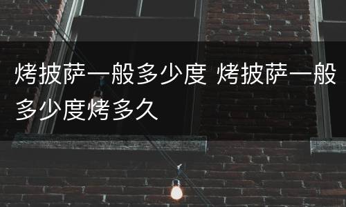 烤披萨一般多少度 烤披萨一般多少度烤多久